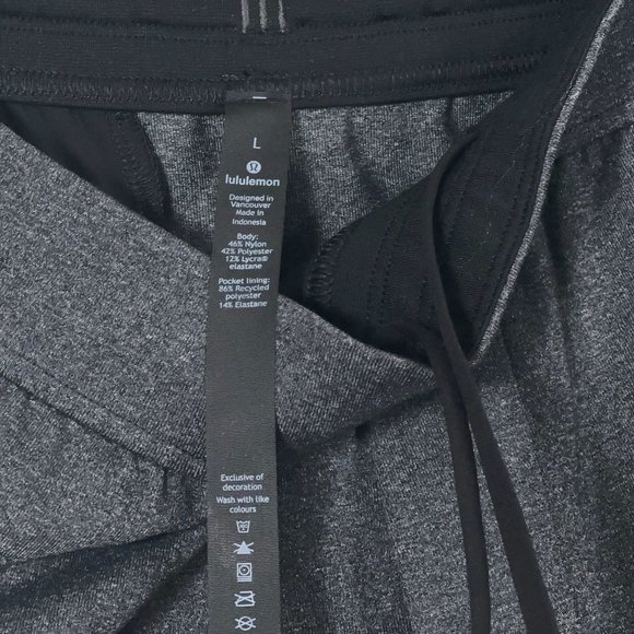 Lululmeon Intent Jogger Luon Stretch Fabric in Heathered Black Men's L/30 - Picture 4 of 9